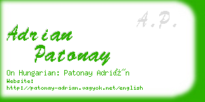 adrian patonay business card